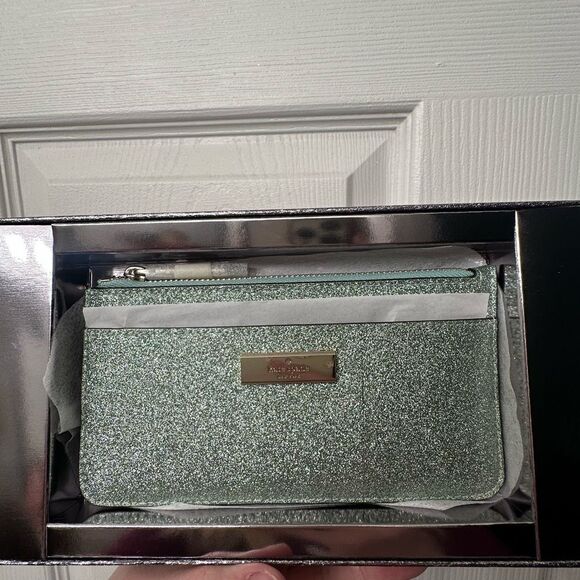 Kate Spade Kenzie Boxed Glitter Large Slim Cardholder - Picture 1 of 4